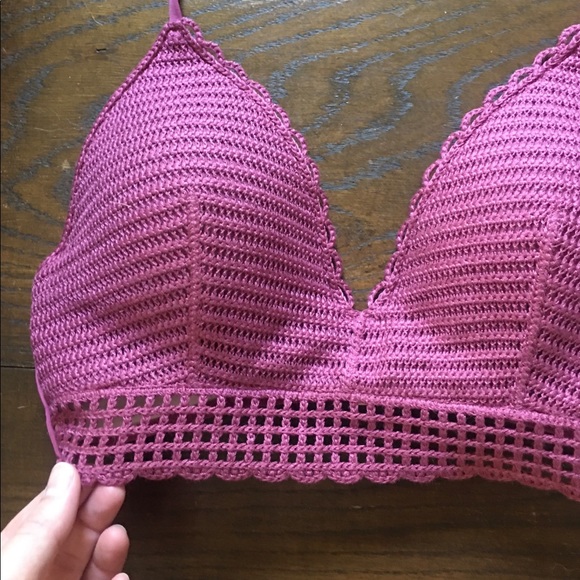 Women’s crochet long line bikini top - Picture 3 of 7